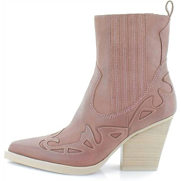 NEW DOLCE VITA women's beaux ankle boots in rose leather - Picture 5 of 5
